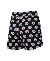 Concepts Sport Women's Pittsburgh Steelers Gauge Allover Print Cropped Tank Top Shorts Sleep Set