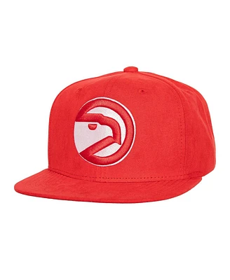 Mitchell & Ness Men's Red Atlanta Hawks Sweet Suede Snapback Hat