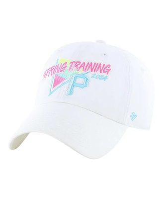 '47 Brand Men's White Pittsburgh Pirates 2024 Spring Training Vapor Wave Clean Up Adjustable Hat