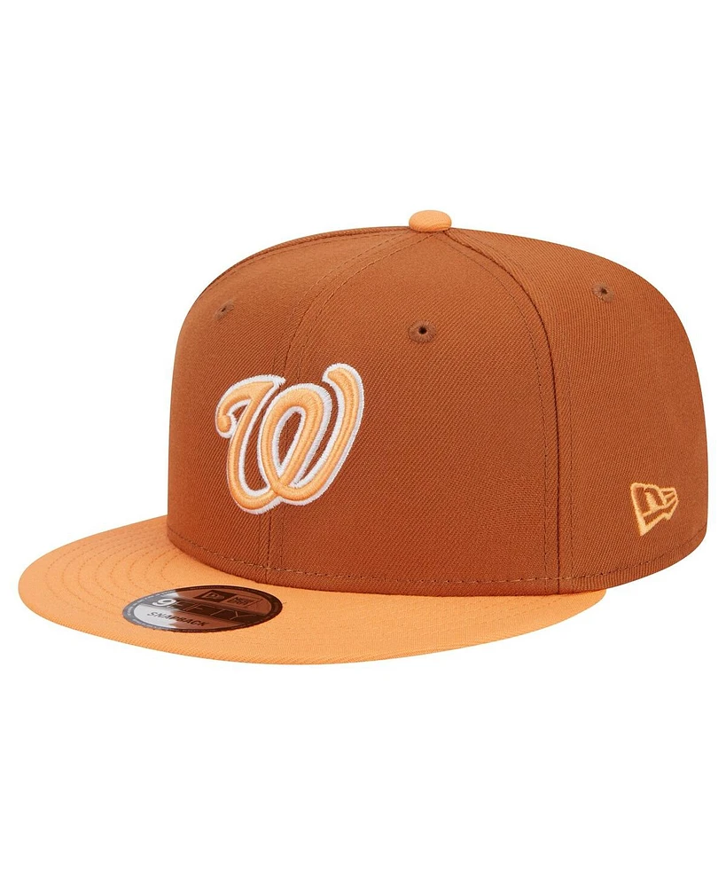 New Era Men's Brown Washington Nationals Spring Color Two-Tone 9FIFTY Snapback Hat