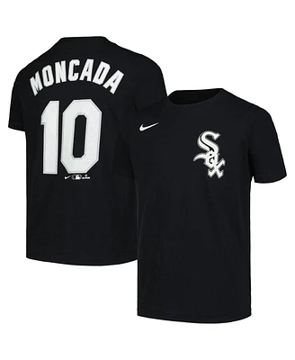 Nike Big Boys and Girls Yoan Moncada Black Chicago White Sox Home Player Name Number T-Shirt