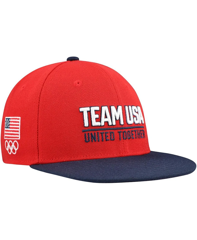 Outerstuff Big Boys and Girls Red Team Usa United Flatbrim Snapback Hat