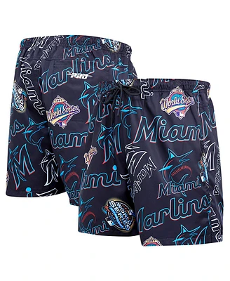 Pro Standard Men's Black Miami Marlins Toss Logo Woven Shorts