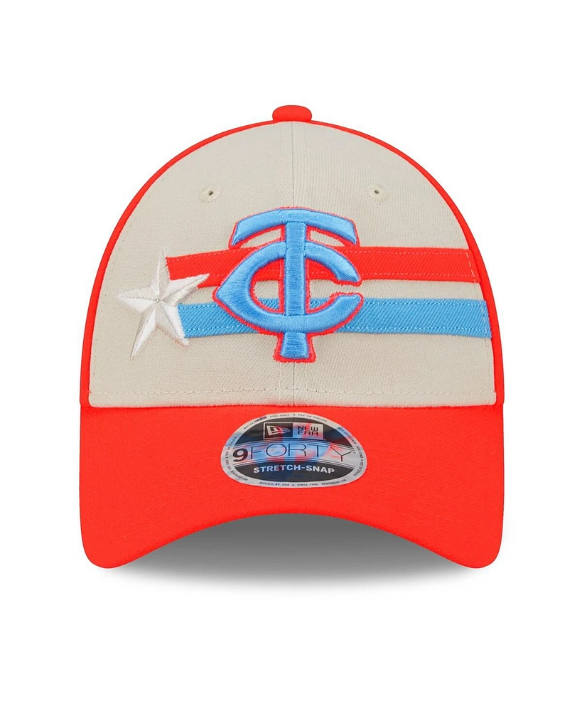 New Era Men's Tan/Coral Minnesota Twins 2024 Mlb All-Star Game 9FORTY Adjustable Hat