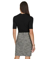 Calvin Klein Women's Mixed-Media Sheath Dress