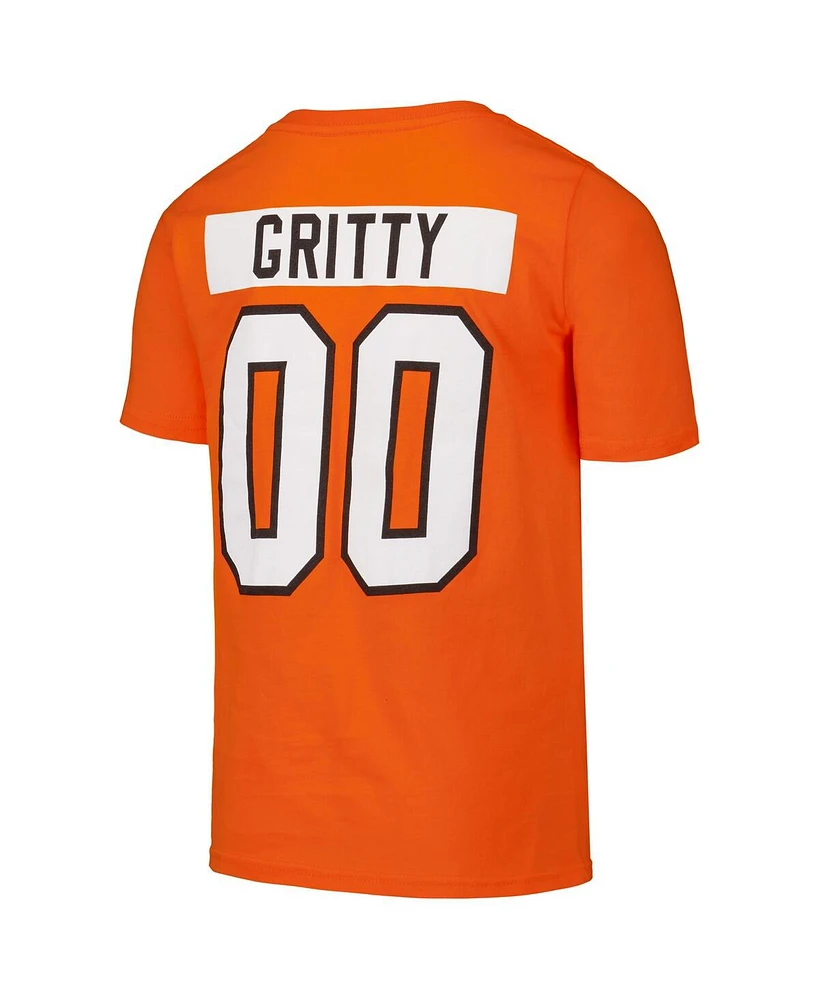 Mitchell & Ness Big Boys and Girls Orange Philadelphia Flyers Gritty Peace Sign T-Shirt