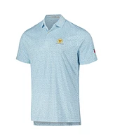 Peter Millar Men's White/Light Blue Presidents Cup Team Usa Featherweight Golf on The Rocks Polo