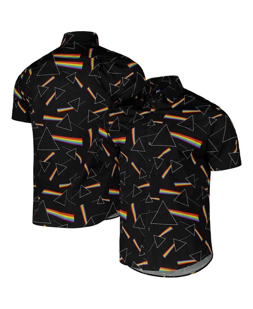 Section 119 Men's Black Pink Floyd Dark Side of The Moon Button-Down Shirt