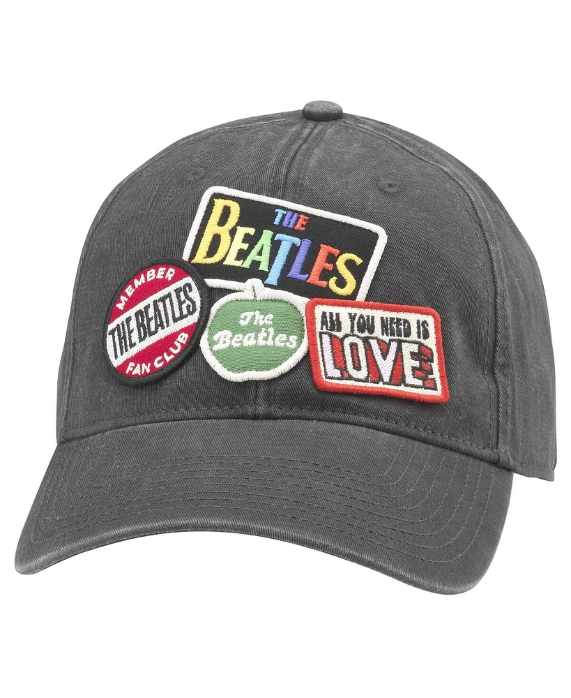 American Needle Men's Black The Beatles Iconic Adjustable Hat