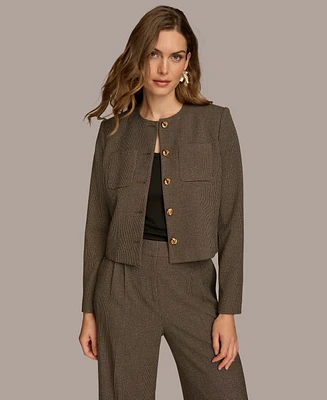 Donna Karan New York Women's Houndstooth Cropped Jacket