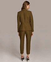 Donna Karan New York Womens Textured Blazer Slim Leg Pant