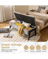 Costway Tufted Ottoman Bench Modern Storage Bench with High Density Sponge Cushion