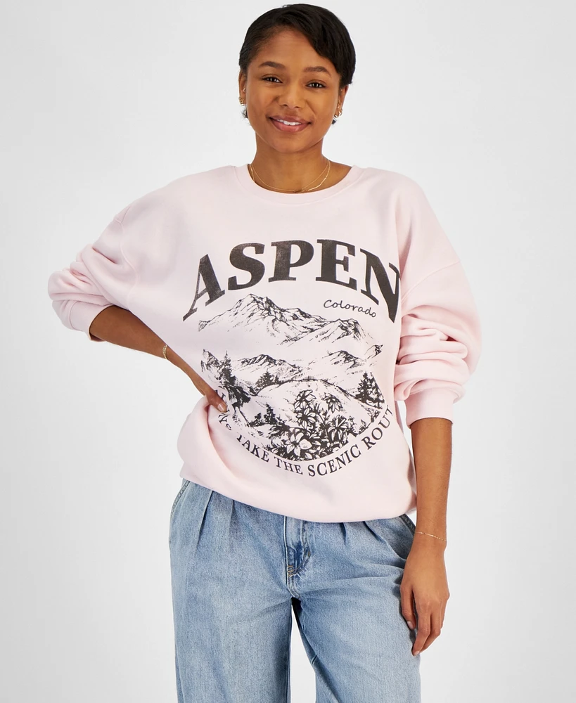 Grayson Threads, The Label Juniors' Aspen Crewneck Sweatshirt