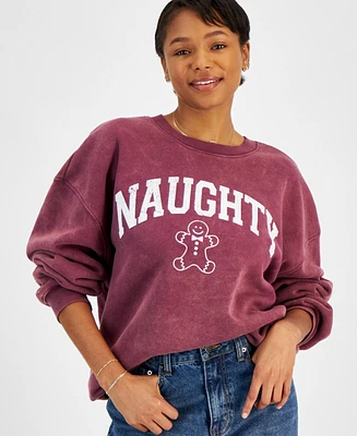 Grayson Threads, The Label Juniors' Naughty Gingerbread Man Sweatshirt