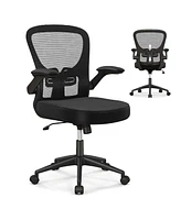 Costway Ergonomic Office Chair with Flip-Up Armrests Rocking Backrest Computer Desk Chair