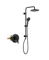 Boyel Living 3-Spray Patterns with 2.5 Gpm 10 in. Wall Mount Dual Shower Heads with Pressure Balance Valve