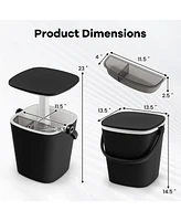 Slickblue 3-in-1 Portable Cooler Bar Table with Bottle Opener and Lift Top Lid for Camping Poolside