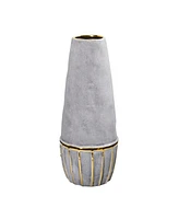 Slickblue Regal Stone Decorative Vase with Gold Accents