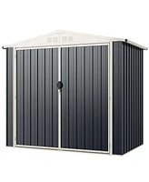 Costway 7 x 4 Ft Metal Outdoor Storage Shed Snap-on Structures for Efficient Assembly