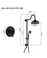 Boyel Living Retro Classic 1-Spray Dual Wall Mount Shower Heads 1.8 Gpm Patterns with 8 in. with Brass Rough-in Valve