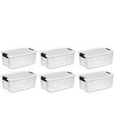 Sterilite 18 Qt Clear Plastic Stackable Storage Bin w/ White Latch Lid