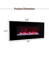 Boyel Living 60 in. Wall Mounted Infrared Electric Fireplace Black with Multi-Color Flame and Csa Certification