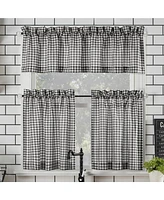 Parkham Farmhouse Plaid Semi-Sheer Rod Pocket Kitchen Curtain Valance and Tiers Set