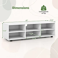 Gymax Tv Cabinet for 50-Inch Tv 42'' Tv Stand w/ 3 Adjustable Shelves Grommet & Cable Hole