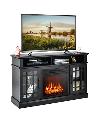 Gymax 48" Tv Stand Console Cabinet w/ Fireplace Entertainment Center For Living Room