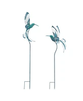 Slickblue Set of 2 Hummingbird Garden Stakes – Elegant Accents for Outdoor Spaces