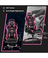 Costway Massage Gaming Chair Reclining Swivel Racing Office