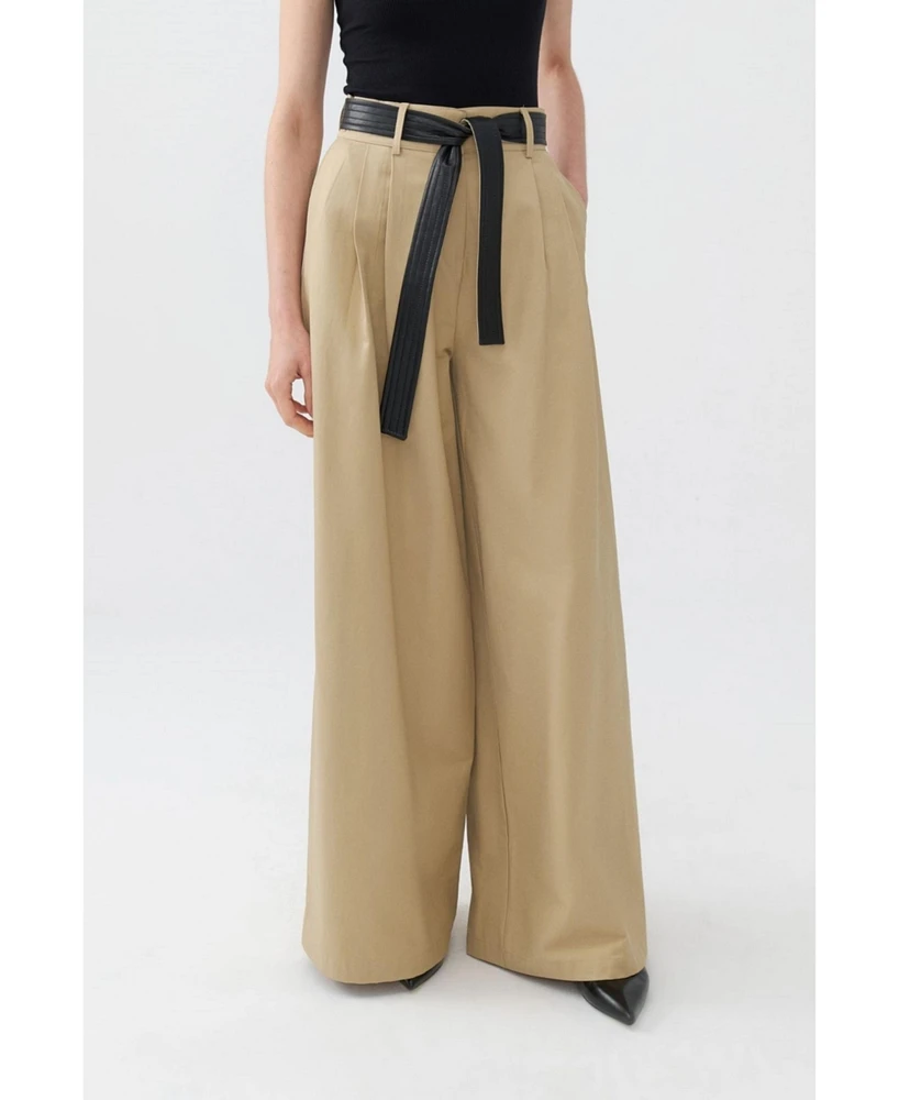 Nocturne Women's High Waist Pleated Pants