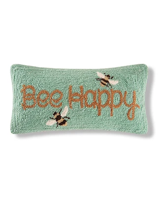 C&F Home 10" x 20" Bee Happy Spring Hooked Small Petite Throw Pillow