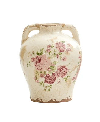 Slickblue 8" Tuscan Ceramic Floral Print Vase