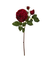 Slickblue 22" Rose Artificial Flowers - Set of 6 Faux Roses for Elegant Floral Arrangements