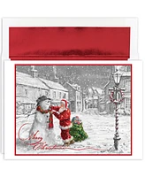 Masterpiece Studios Santa Snowman Holiday Boxed Cards