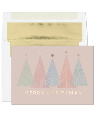 Masterpiece Studios Pastel Geometric Treeline Holiday Boxed Cards