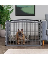 Iris 24'' Exercise 4-Panel Pet Playpen without Door, Gray