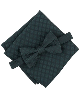 Alfani Men's Camden Mini-Geo Bow Tie & Pocket Square Set, Created for Macy's