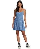 Rvca Juniors' Remi Floral-Print Tie-Back Scoop-Neck Dress