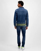 Guess Slim Tapered Jeans Denim Jacket Logo Knit Sweatshirt