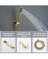 Boyel Living 1-Spray Patterns with 2.5 Gpm in. Wall Mount Dual Shower Heads with Pressure Balance Valve