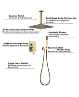 Boyel Living 1-Spray Patterns with 2.5 Gpm in. Ceiling Mount Dual Shower Heads with Pressure Balance Valve