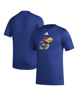 Adidas Men's Royal Kansas Jayhawks Primary Locker Logo Pre-Game Aeroready T-Shirt