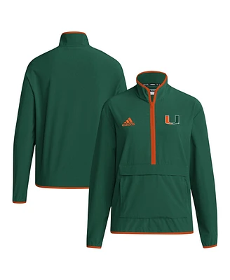 Adidas Men's Miami Hurricanes Coaches Sideline Half-Zip Jacket