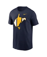 Nike Men's Navy West Virginia Mountaineers Campus State Shape T-Shirt