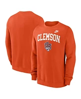 Nike Men's Orange Clemson Tigers Legacy Classic Tackle Twill Embroidered Arch Over Logo Pullover Sweatshirt