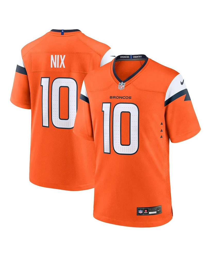 Nike Men's Bo Nix Orange Denver Broncos 2024 Nfl Draft First Round Pick Player Game Jersey