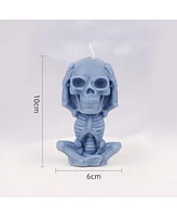 Ventray Halloween 4" Skull Holding Head Spooky Candles for Halloween Decoration