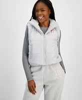 Madden Girl Juniors' Sherpa Hooded Puffer Vest